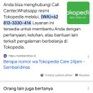 BERAPA Wa Tokopedia?